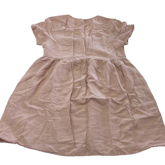 Madewell‎ Dress Womens Medium Pink Alexandra Linen Blend Button Front Mini - Picture 3 of 9